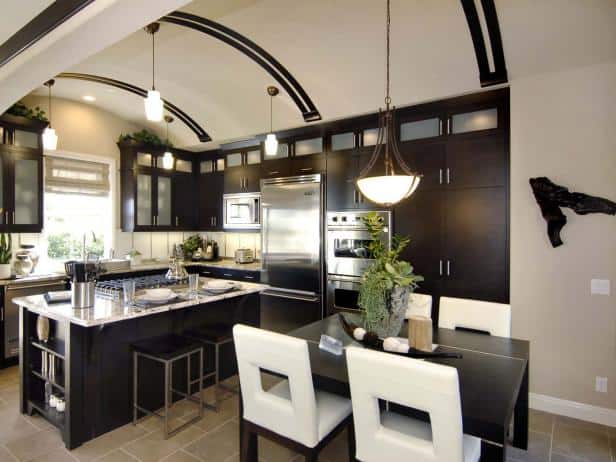 Arched ceiling kitchen design