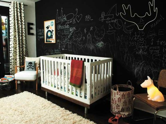Chalkboard baby nursery ideas for a boy or girl