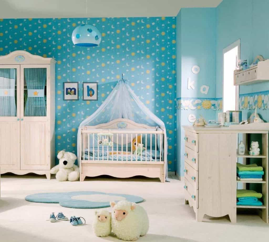Baby blue nursery theme for boys
