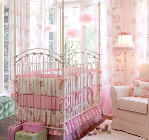 Pink nursery theme for a girl