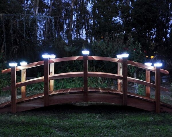 Garden bridge with lights design