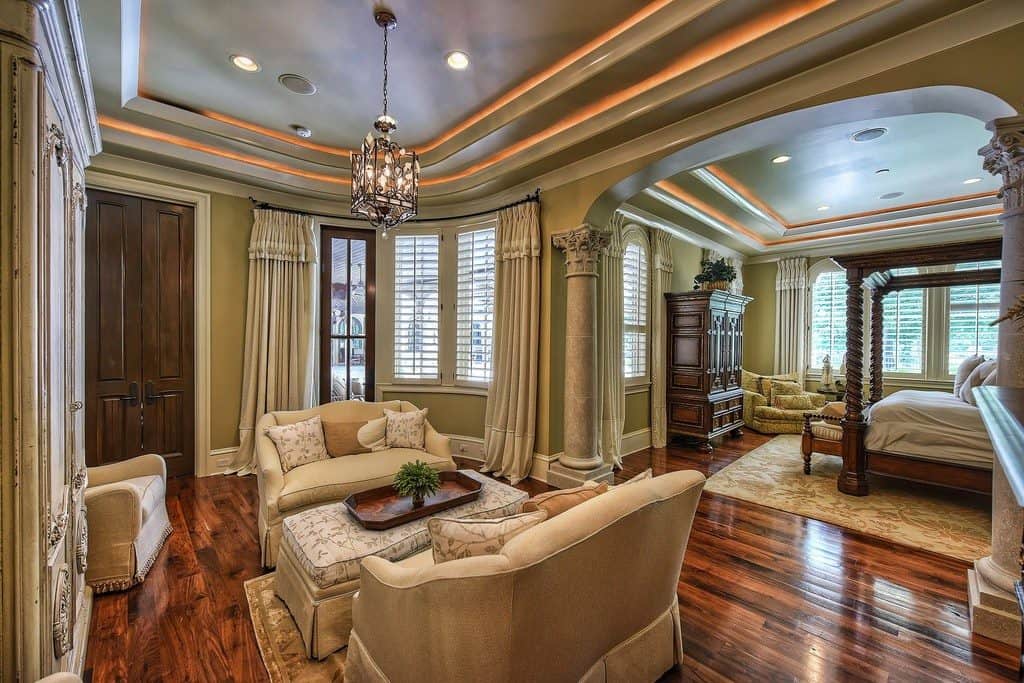 High end master bedroom with great woodwork
