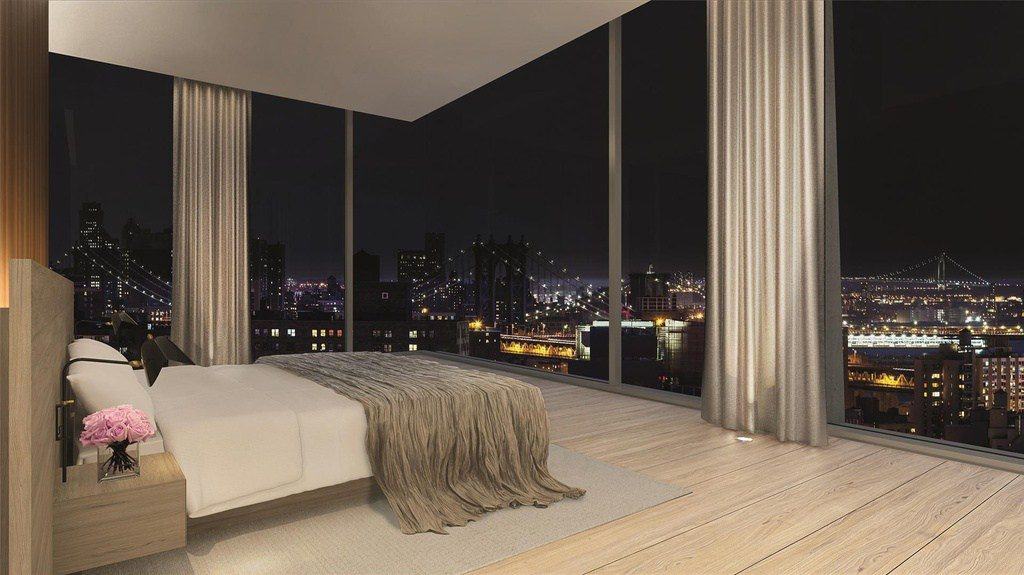 City high rise contemporary master bedroom