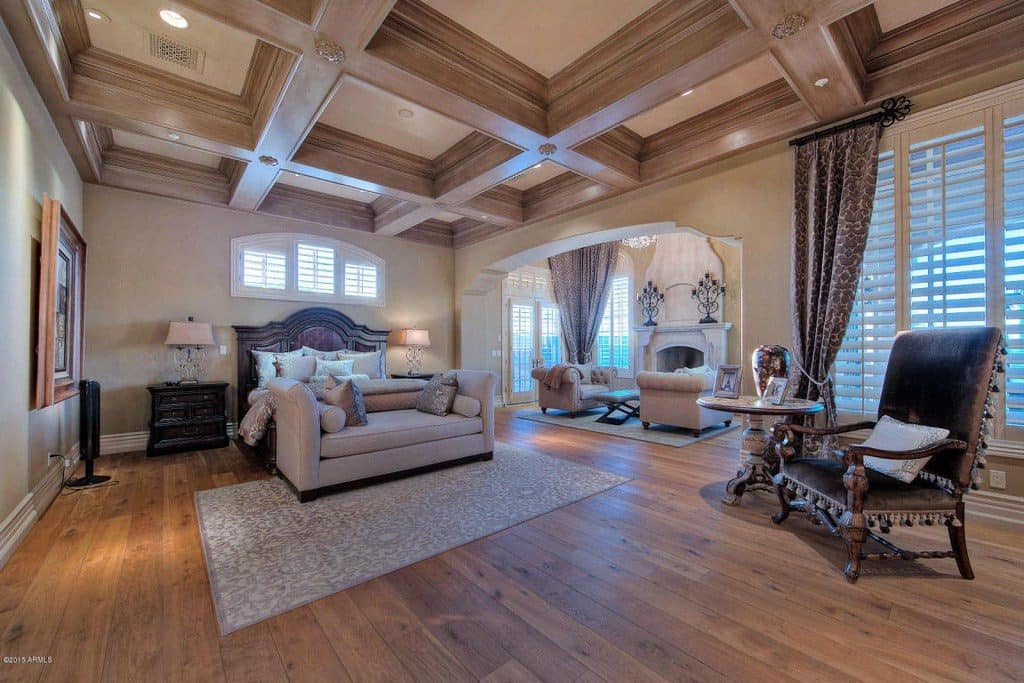 Beautiful master bedroom with crawford "coffered" ceilings