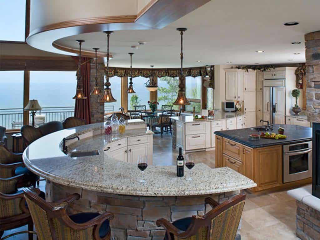 Unique Kitchen Designs With Islands Design Arch Island Marble Countetop