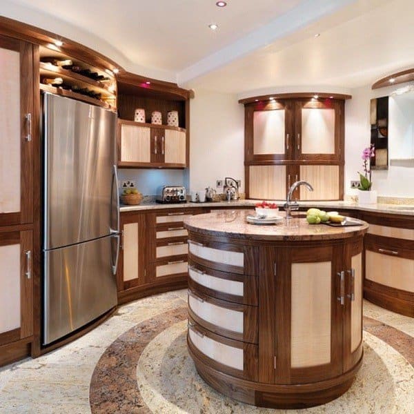 Custom walnut kitchen cabinetry