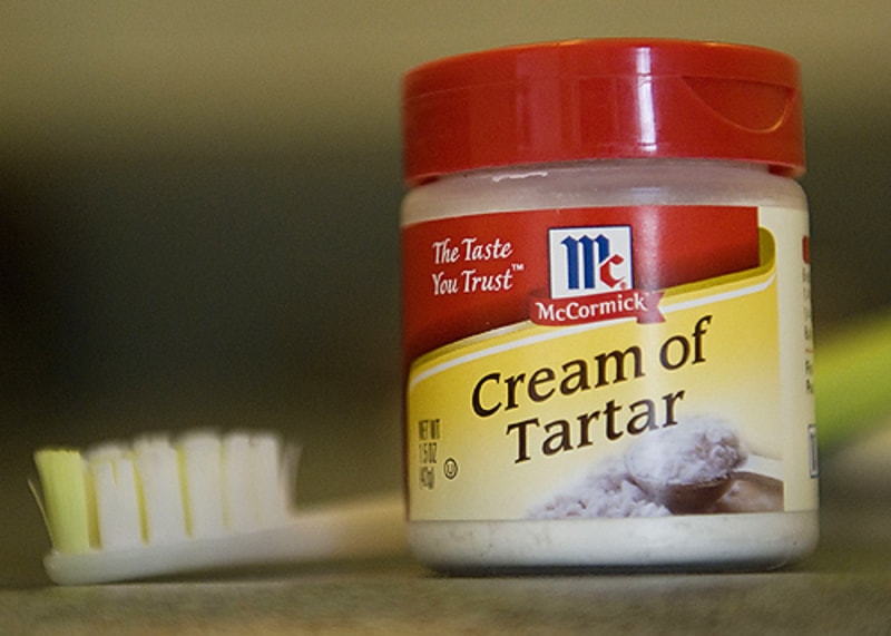 remove the grout with cream of tartar