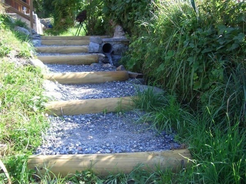 gravel uphill pathway