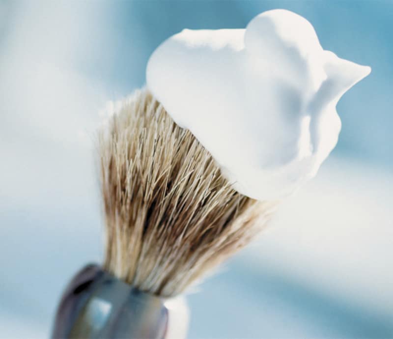 shaving cream to remove grout with bleach