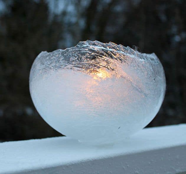 DIY balloon ice sculpture lighting