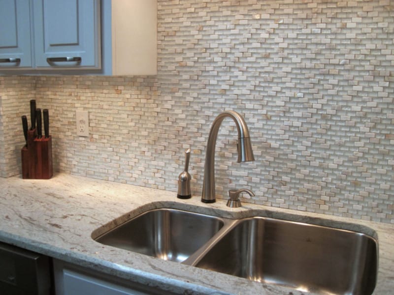 contemporary mosaic style kitchen backsplash