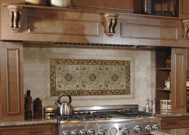 tile patterned kitchen backsplash