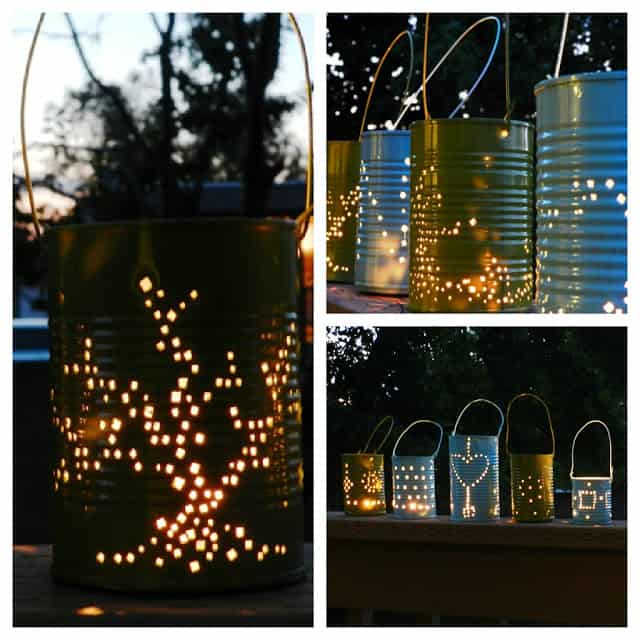 tin can DIY lanterns