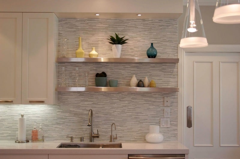 horizontal tile backsplash kitchen design