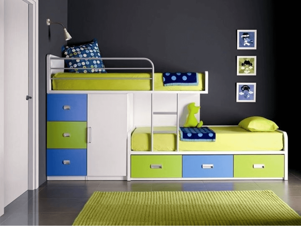 shared bunkbed storage ideas for small bedrooms