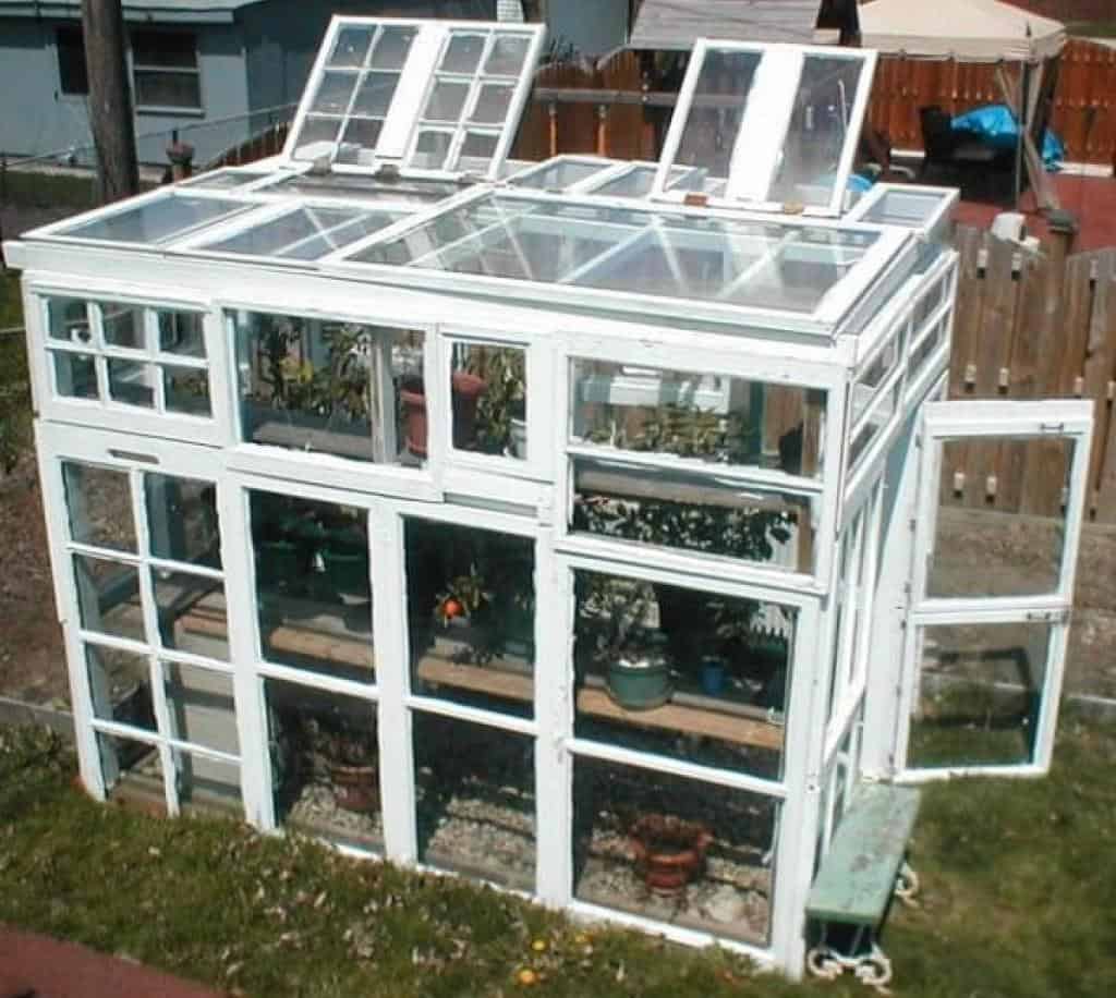 upcycled DIY greenhouse plan